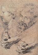 Peter Paul Rubens Head and hand-s pencil sketch oil on canvas